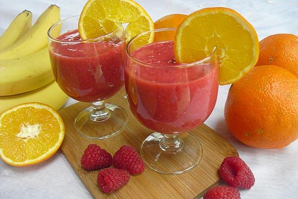 Raspberry, Banana and Orange Smoothie