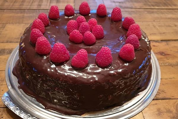 Raspberry Chocolate Cake Without Eggs