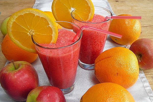 Raspberry, Orange and Apple Smoothie