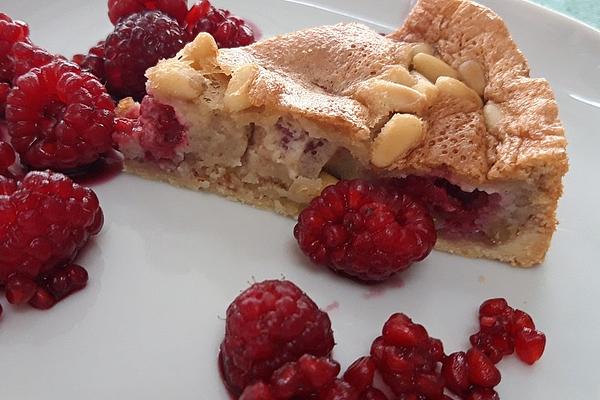 Raspberry Tart with Pine Nuts