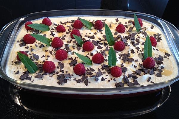 Raspberry Tiramisu with Eggnog