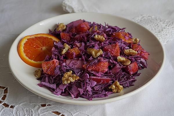 Red Cabbage Salad with Blood Oranges and Walnuts