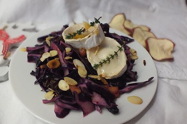 Red Cabbage Salad with Goat Cheese and Thyme Honey