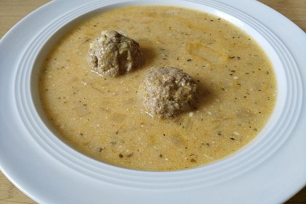 Red Lentil Soup with Cumin Meatballs