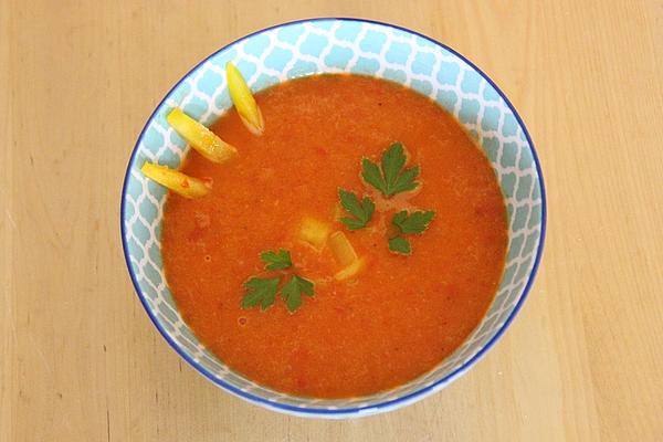 Red Pepper Soup with White Beans