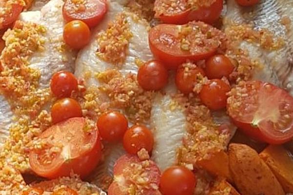 Redfish with Sweet Potatoes