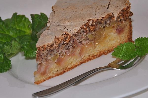 Rhubarb Cake with Nut Meringue