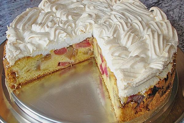 Rhubarb Meringue Cake