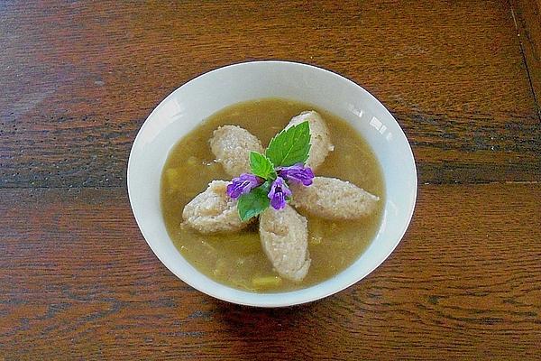 Rhubarb Soup with Semolina Dumplings