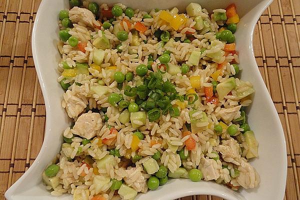 Rice Salad with Avocado and Chicken Breast