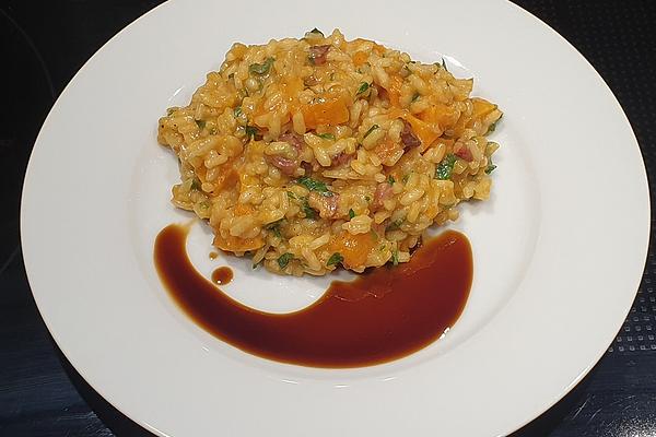 Risotto with Roasted Butternut Squash, Bacon and Sage