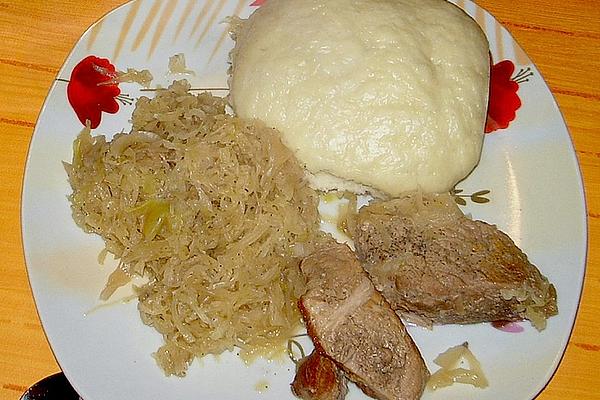 Roast Pork, Sauerkraut and Yeast Dumplings from Saucepan