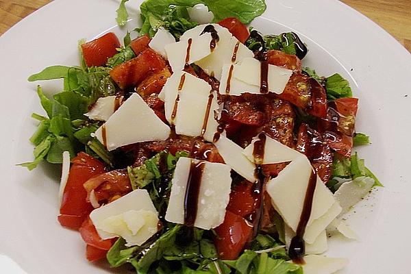 Rocket and Tomato Salad with Balsamic Dressing and Parmigiano