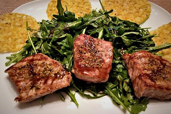 Rocket Fillet Salad with Parmesan Chips