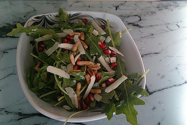 Rocket Salad with Pomegranate, Pine Nuts and Parmesan