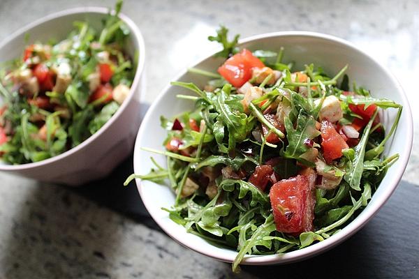 Rocket Salad with Tomatoes, Mozzarella and Seeds