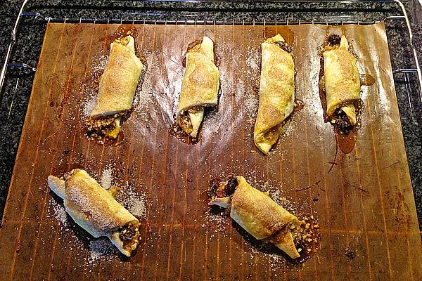 Rugelach Filled with Jam, Walnuts and Raisins