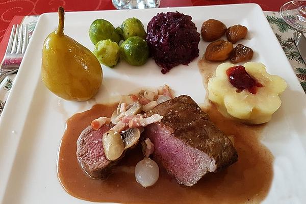 Saddle Of Venison with Red Wine Sauce