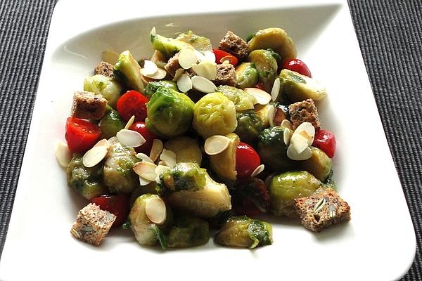 Salad with Brussels Sprouts and Honey Mustard Dressing
