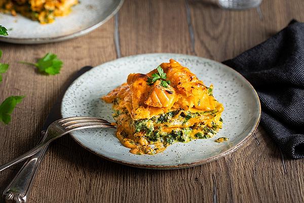 Salmon Lasagna with Spinach