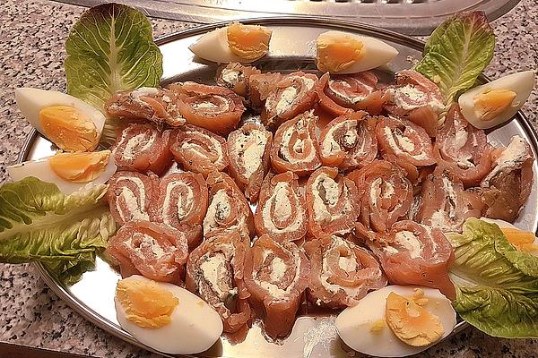 Salmon Rolls with Cream Cheese Filling