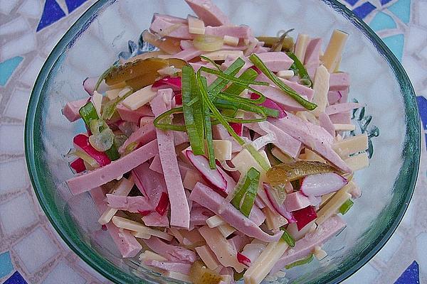 Sausage and Cheese Salad with Radishes