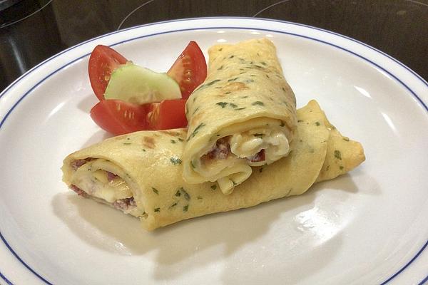 Savory Pancakes with Ham and Cheese