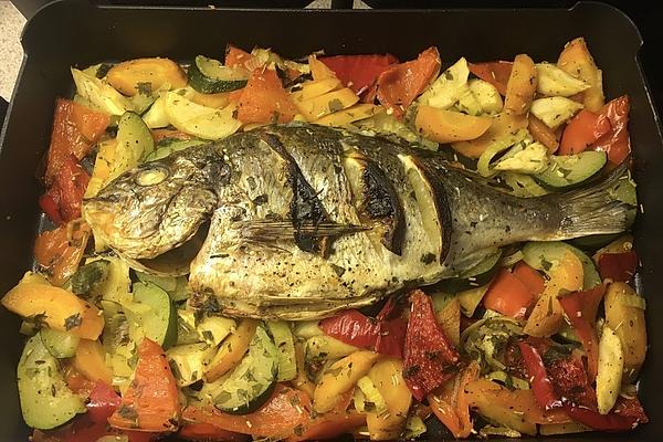 Sea Bream in Bed Of Vegetables