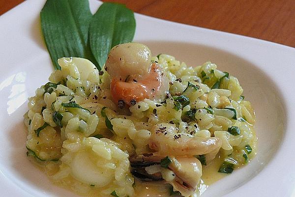 Seafood Risotto with Wild Garlic