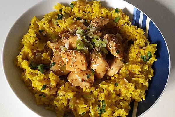Sesame Chicken with Curry Rice
