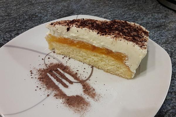 Sour Cream Cake on Tray with Tangerines