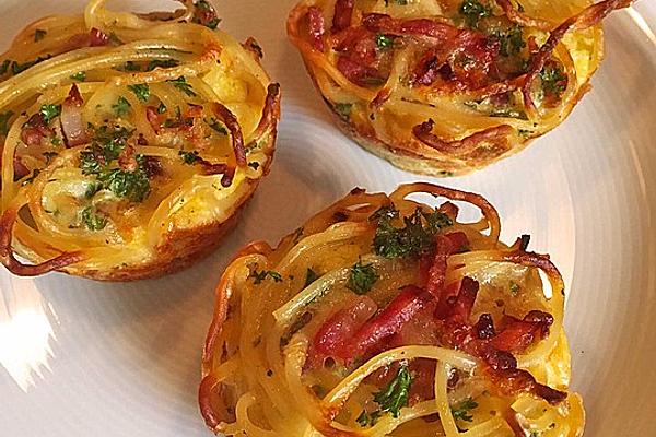 Spaghetti Carbonara Muffins