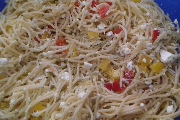 Spaghetti Salad with Cheese and Feta