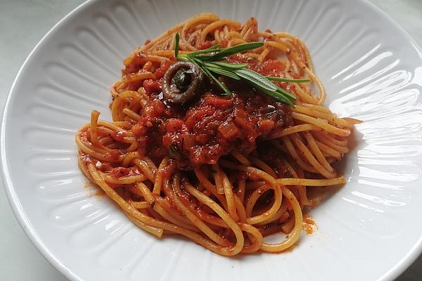 Spaghetti with Anchovies and Tomatoes