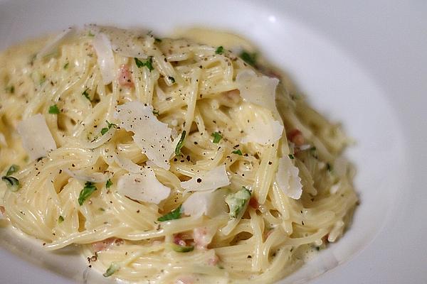 Spaghetti with Zucchini – Carbonara