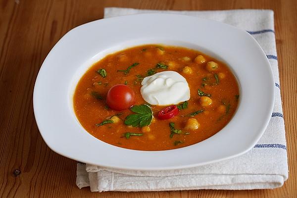 Spicy Chickpea Soup with Red Lentils