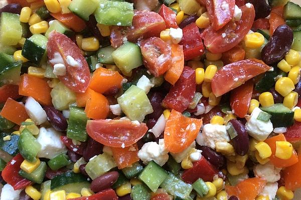 Spicy Salad with Corn and Kidney Beans