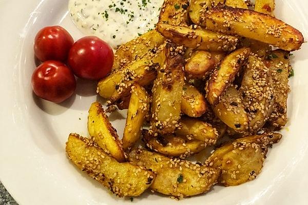 Spicy Sesame and Potato Wedges