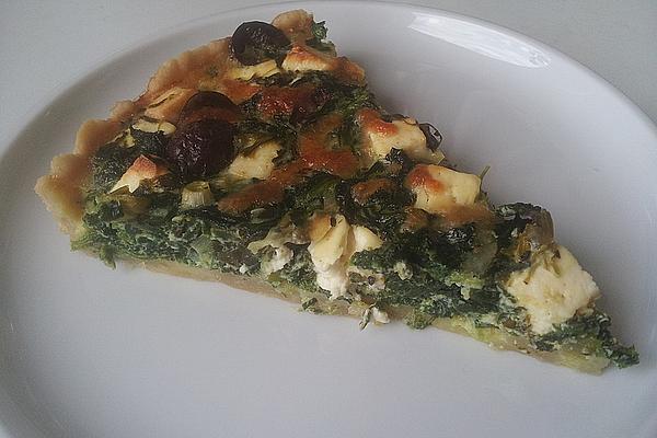 Spinach and Leek Quiche with Feta