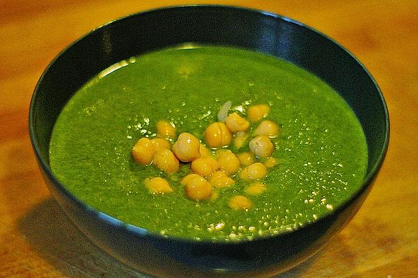 Spinach Coconut Soup with Chickpeas and Rosemary