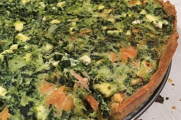 Spinach Feta Salmon Quiche