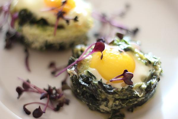 Spinach Nests with Egg
