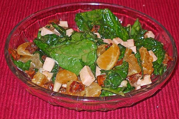 Spinach, Orange and Turkey Strips Salad