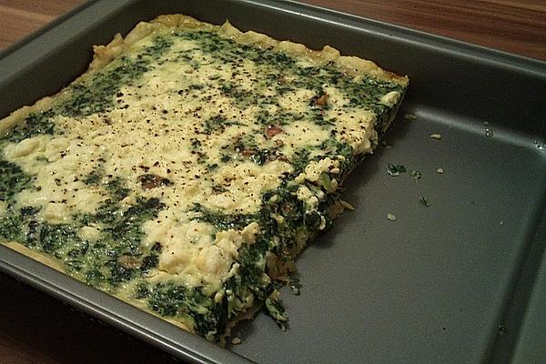 Quiche with Spinach, Potatoes and Cheese