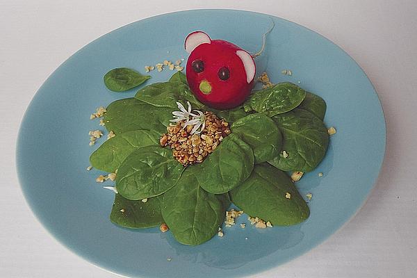Spinach Salad with Radishes and Peanut-pomegranate Dressing