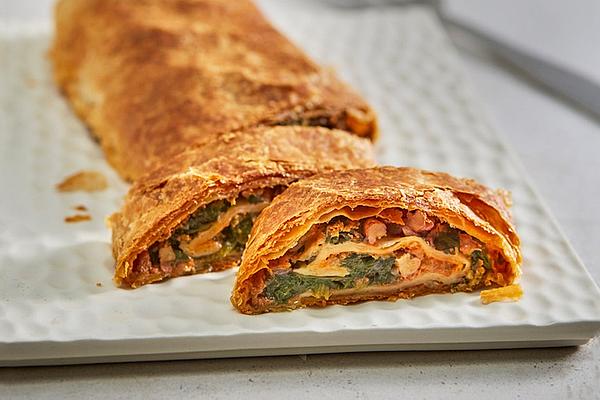 Spinach Strudel with Sun-dried Tomatoes and Walnuts