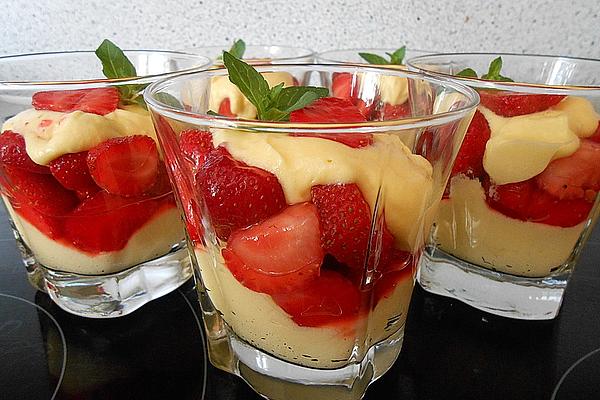 Strawberries with Eggnog Cream