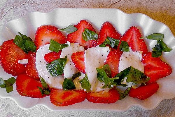 Strawberries with Mozzarella and Basil