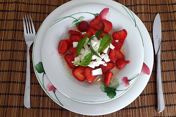 Strawberries with Sheep Cheese