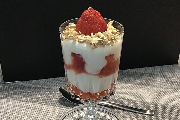 Strawberry Quark with Crispy Flakes